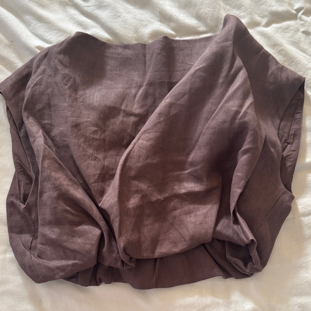 Dissh Amy Choc Linen Bubble Top